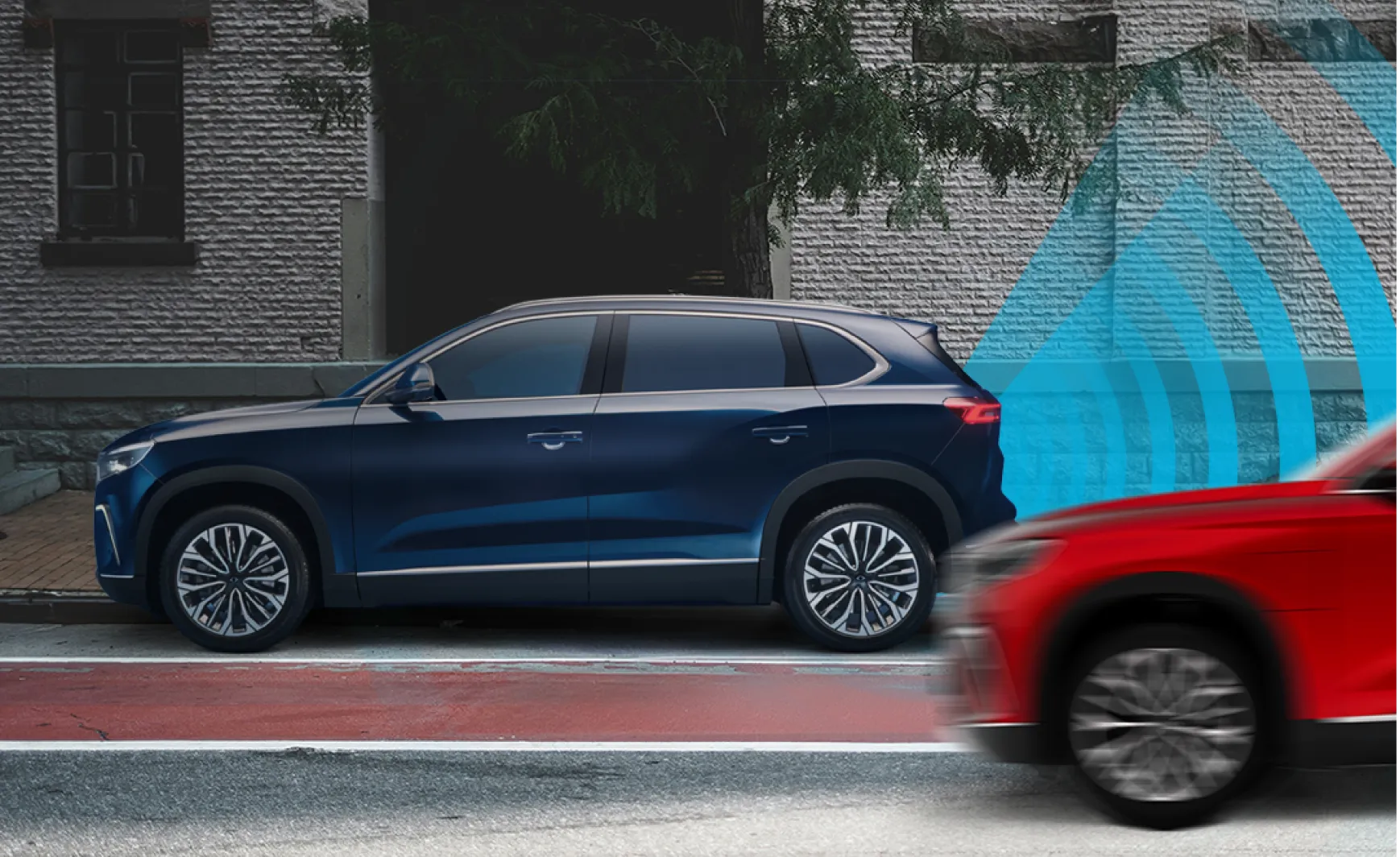 Your device monitors your surroundings when exiting parking spaces and helps avoid a potential collision